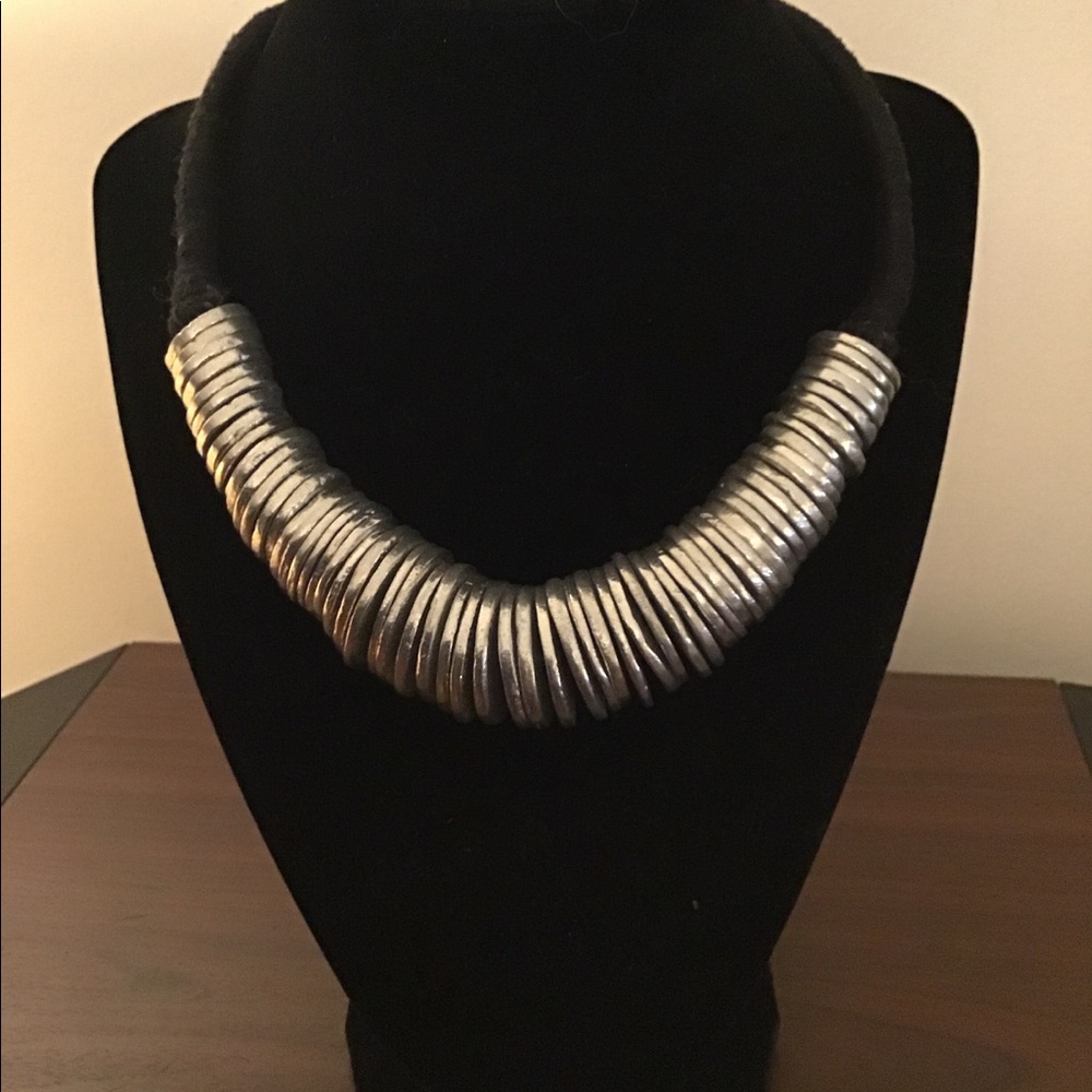 Silver Disc Choker from a Tibet